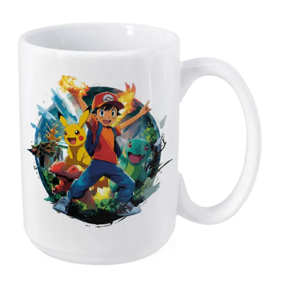 Ash Ketchum & Pikachu — Mega mug, ceramic, 450ml