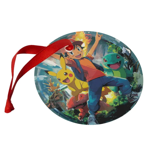 Ash Ketchum & Pikachu — Christmas ornament glass 9cm