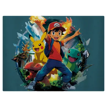 Ash Ketchum & Pikachu, Επιφάνεια κοπής γυάλινη (38x28cm)