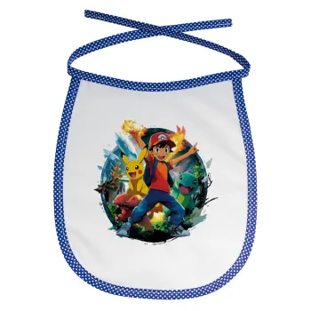 Ash Ketchum & Pikachu, Σαλιάρα μωρού αλέκιαστη με κορδόνι Μπλε