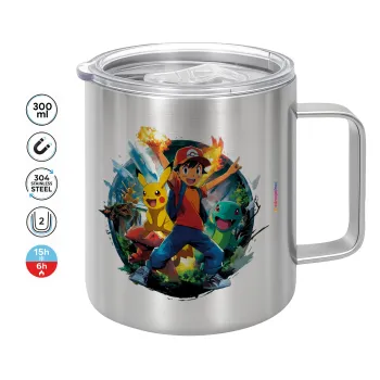 Ash Ketchum & Pikachu, Mug Stainless steel double wall 300ml
