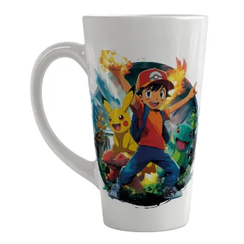 Ash Ketchum & Pikachu, Κούπα κωνική Latte Μεγάλη, κεραμική, 450ml