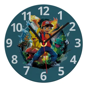 Ash Ketchum & Pikachu, Ρολόι τοίχου γυάλινο (20cm)