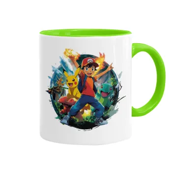 Ash Ketchum & Pikachu, Κούπα χρωματιστή βεραμάν, κεραμική, 330ml