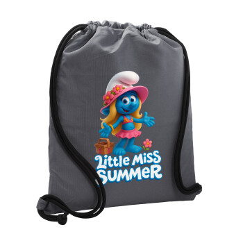 The Smurfs, Τσάντα πλάτης πουγκί GYMBAG ΓΚΡΙ, με τσέπη (40x48cm) & χονδρά κορδόνια