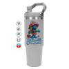 ΓΚΡΙ χρώματος Θερμός Ανοξείδωτο 890ml (30oz) με χερούλι