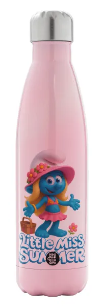 The Smurfs — Metal mug thermos Pink Iridiscent (Stainless steel), double wall, 500ml