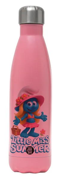 The Smurfs — Metal mug thermos Pink Mat (Stainless steel), double wall, 500ml