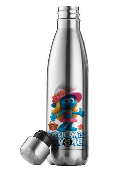 The Smurfs — Μεταλλικό παγούρι θερμός Inox (Stainless steel), διπλού τοιχώματος, 500ml