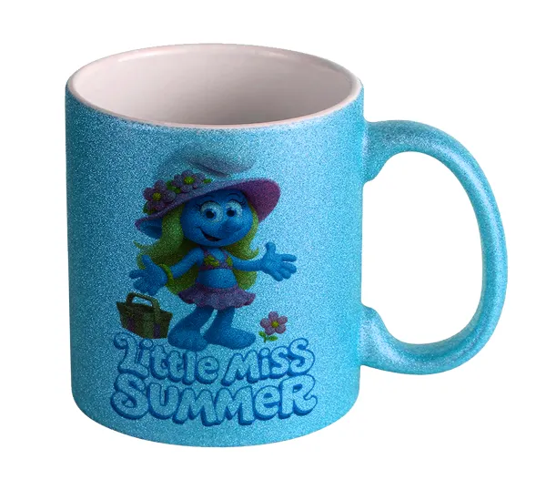 The Smurfs — Light blue glitter mug that sparkles, ceramic, 330ml