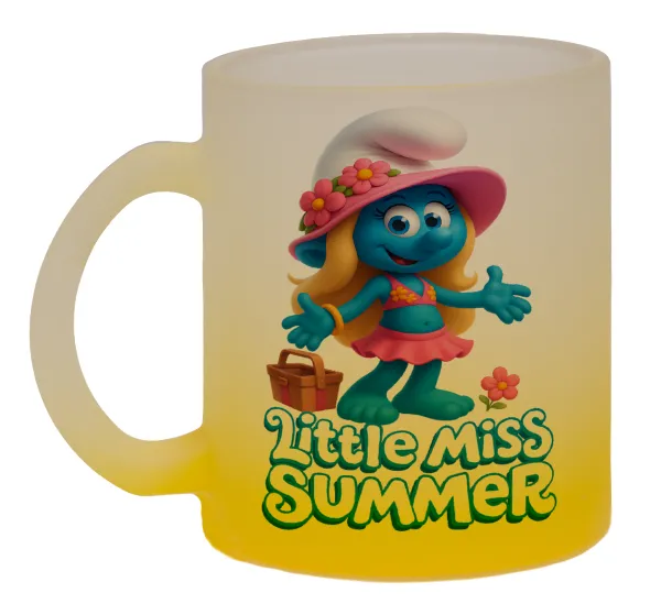 The Smurfs — Two-tone glass mug with matte yellow base, 330ml