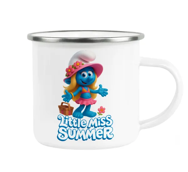 The Smurfs — Metallic enamel cup white 360ml