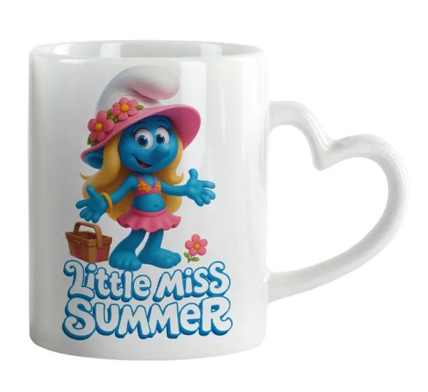 The Smurfs — Κούπα καρδιά χερούλι λευκή, κεραμική, 330ml