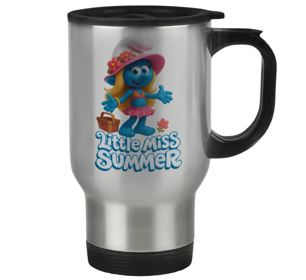 The Smurfs — Κούπα ταξιδιού ανοξείδωτη με καπάκι, διπλού τοιχώματος (θερμό) 450ml