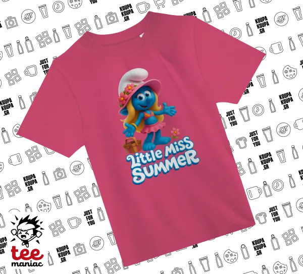 The Smurfs — ΡΟΖ παιδικό T-Shirt από 100% βαμβάκι, για κάθε μέρα. Vegan & OEKO-TEX πιστοποιημένο.