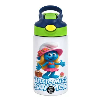 The Smurfs, Παιδικό παγούρι θερμό, ανοξείδωτο, με καλαμάκι ασφαλείας, πράσινο/μπλε (350ml)