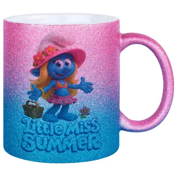 The Smurfs, Κούπα Χρυσή/Μπλε Glitter, κεραμική, 330ml