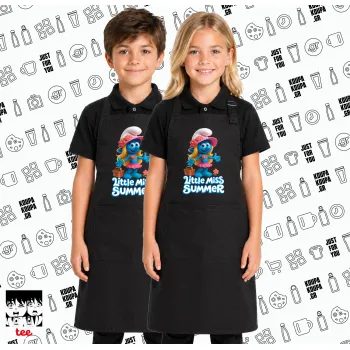 The Smurfs, Μαύρη ΠΑΙΔΙΚΗ Ποδιά μακριά Σεφ ολόσωμη με τσέπες