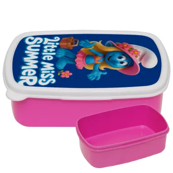 The Smurfs, ΡΟΖ παιδικό δοχείο φαγητού (lunchbox) πλαστικό (BPA-FREE) Lunch Βox M18 x Π13 x Υ6cm