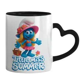 The Smurfs, Κούπα καρδιά χερούλι μαύρη, κεραμική, 330ml