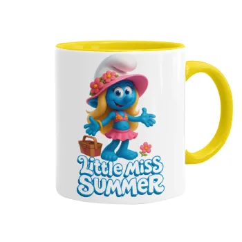 The Smurfs, Κούπα χρωματιστή κίτρινη, κεραμική, 330ml