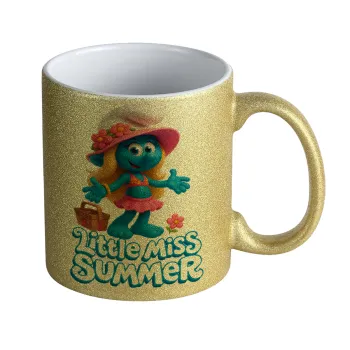 The Smurfs, Κούπα Χρυσή Glitter που γυαλίζει, κεραμική, 330ml