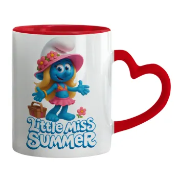 The Smurfs, Κούπα καρδιά χερούλι κόκκινη, κεραμική, 330ml