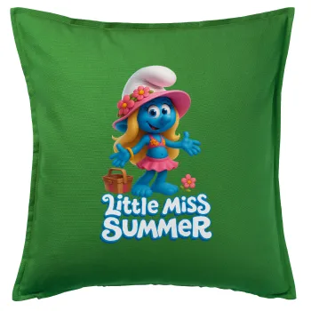 The Smurfs, Μαξιλάρι καναπέ Πράσινο 100% βαμβάκι, περιέχεται το γέμισμα (50x50cm)