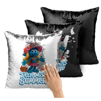 The Smurfs, Μαξιλάρι καναπέ Μαγικό Μαύρο με πούλιες 40x40cm περιέχεται το γέμισμα