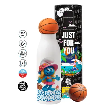 The Smurfs, Bascetball Metal mug thermos, double wall, 550ml