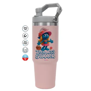 The Smurfs, ΡΟΖ χρώματος Θερμός Ανοξείδωτο 890ml (30oz) με χερούλι