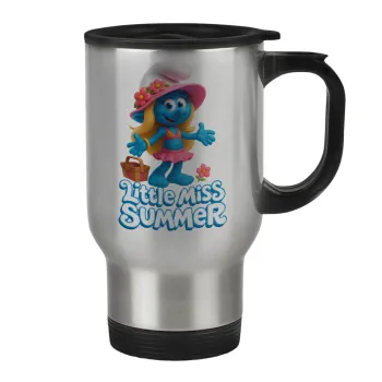 The Smurfs, Κούπα ταξιδιού ανοξείδωτη με καπάκι, διπλού τοιχώματος (θερμό) 450ml