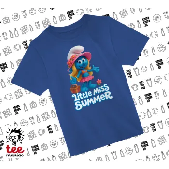 The Smurfs, Παιδικό T-Shirt ΜΠΛΕ από 100% βαμβάκι, για κάθε μέρα. Vegan & OEKO-TEX πιστοποιημένο.