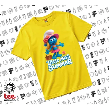 The Smurfs, yellow childrens T-Shirt made of 100% cotton, for every day. Vegan & OEKO-TEX certified.
