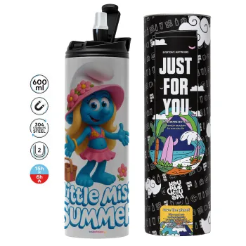 The Smurfs, Tumbler ποτήρι θερμό ΓΚΡΙ από ανοξείδωτο ατσάλι 600ml