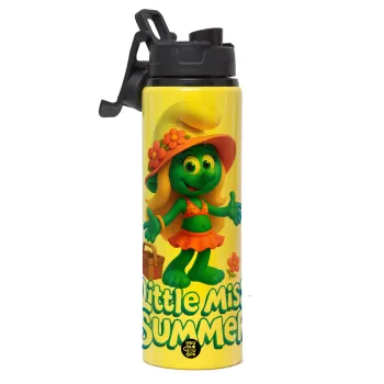 The Smurfs, Μεταλλικό παγούρι νερού με καπάκι ασφαλείας, αλουμινίου 850ml