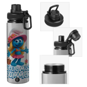 The Smurfs, Metallic water bottle with safety cap, 850ml aluminum