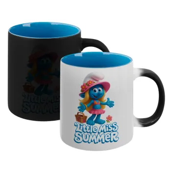 The Smurfs, Κούπα Μαγική εσωτερικό μπλε, κεραμική 330ml που αλλάζει χρώμα με το ζεστό ρόφημα