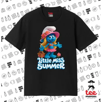 The Smurfs, Κλασικό T-Shirt, διπλής ραφής, χωρίς πλευρικές ραφές ΜΑΥΡΟ από 100% βαμβάκι. Vegan & OEKO-TEX πιστοποιημένο.