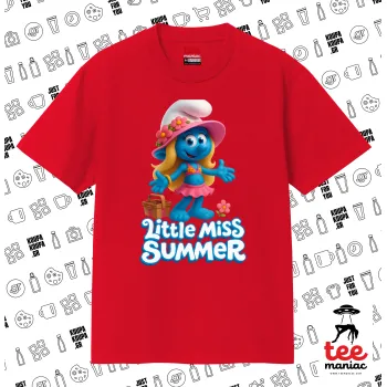 The Smurfs, Κλασικό T-Shirt, διπλής ραφής, χωρίς πλευρικές ραφές ΚΟΚΚΙΝΟ από 100% βαμβάκι. Vegan & OEKO-TEX πιστοποιημένο.
