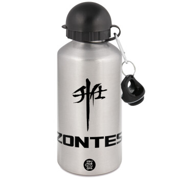 ZONTES, Μεταλλικό παγούρι νερού, Ασημένιο, αλουμινίου 500ml