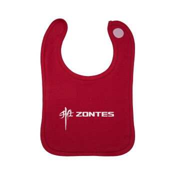 ZONTES, Σαλιάρα με Σκρατς Κόκκινη 100% Organic Cotton (0-18 months)