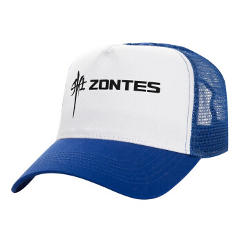 ZONTES, Καπέλο Ενηλίκων Structured Trucker, με Δίχτυ, ΛΕΥΚΟ/ΜΠΛΕ (100% ΒΑΜΒΑΚΕΡΟ, ΕΝΗΛΙΚΩΝ, UNISEX, ONE SIZE)