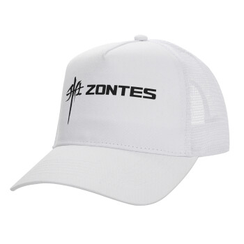 ZONTES, Καπέλο Ενηλίκων Structured Trucker, με Δίχτυ, ΛΕΥΚΟ (100% ΒΑΜΒΑΚΕΡΟ, ΕΝΗΛΙΚΩΝ, UNISEX, ONE SIZE)