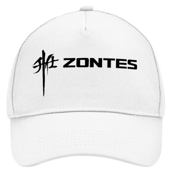 ZONTES, Καπέλο Ενηλίκων Baseball, Drill, Λευκό (100% ΒΑΜΒΑΚΕΡΟ, ΕΝΗΛΙΚΩΝ, UNISEX, ONE SIZE)