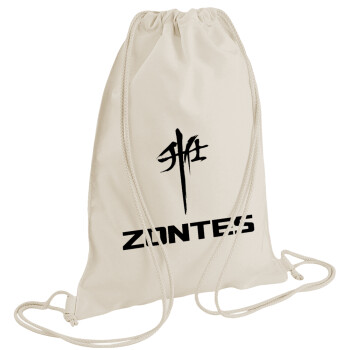 ZONTES, Τσάντα πλάτης πουγκί GYMBAG natural (28x40cm)