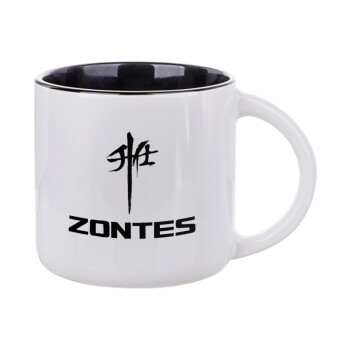 ZONTES, Κούπα κεραμική 400ml Λευκή/Μαύρη