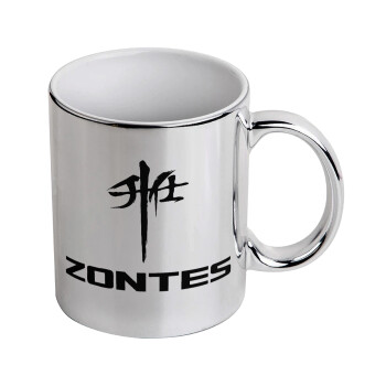 ZONTES, Κούπα κεραμική, ασημένια καθρέπτης, 330ml