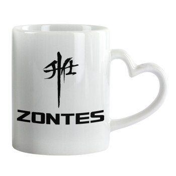 ZONTES, Mug heart handle, ceramic, 330ml
