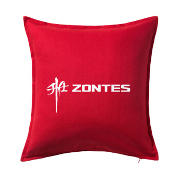 ZONTES, Μαξιλάρι καναπέ Κόκκινο 100% βαμβάκι, περιέχεται το γέμισμα (50x50cm)
